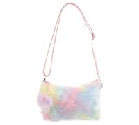IMIKEYA Tie-dye One Shoulder Bag Plush Cross Body for Ladies Daily Use | PU Plush Build, Sturdy and Practical Storage, Roomy for Small Items, Street Style for Women
