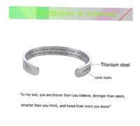 IMIKEYA Titanium Steel Bracelet for Men Engraved My Son Letter Adjustable Opening Design 10mm Width Simple Hand Decor for Son