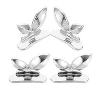 IMIKEYA Toilet Seat Handle Lifter Butterfly Shape, 4Pcs Silver Acrylic Toilet Lid Lifters for Bathroom Essentials and Easy Seat Lifting