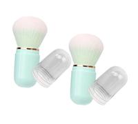 IMIKEYA Travel Size Makeup Applicator Retractable Capsule Brush 2Pcs Portable Blush and Foundation Brushes Soft Bristles Lightweight Compact Design for-The-Go Makeup Application