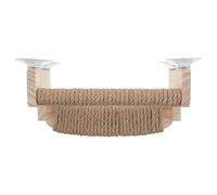 IMIKEYA Two-layer Parrot Suction Perch with Wooden Hemp Rope for Window Shower Use - Strong Grip Exercise Stand for Parakeets and Small Birds 9x4.3x3.5in