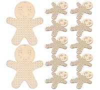 IMIKEYA Unfinished Wooden Gingerbread Men Cutouts Handmade Favors 12pcs with Easy to Follow Instructions Natural Wood Material for Cross Ornaments for Family Bonding Moments