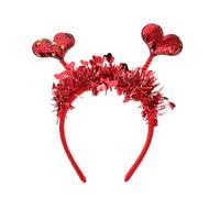 IMIKEYA Valentine’s Day Cupid Headband with Red Glitter Hearts, Women’s Wedding Hair Accessory, Cute Love Heart Photo Prop for Parties and Romantic Celebrations