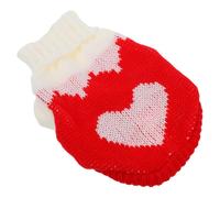 IMIKEYA Valentine’s Day Dog Sweater for Small Breeds, Red Woolen Yarn Knit with Heart Motif, Warm and Comfortable for Winter Months and Chilly Outings