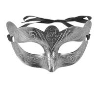 IMIKEYA Vintage Half Face for Men and Women, Plastic Material with Full Visibility and Unique Artistic Design, for Masquerade and Dance Parties, Silver Colour, Sturdy for Repeated Use