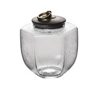 IMIKEYA Vintage Hammered Glass Storage Jar Large Airtight Food Container for Tea Sugar Grains Nuts Transparent Household Canister with Seal Practical Kitchen Storage for Dry Foods and
