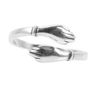 IMIKEYA Vintage Hug Ring Open Statement Ring for Women Unique Aesthetic Jewelry with Romantic Hand Gesture Design Versatile Fashion Accessory for Daily Wear and
