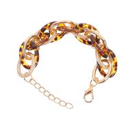 IMIKEYA Vintage Style Acrylic Bracelet Women Leopard Print Jewelry Link Bracelet for Casual Formal Occasions