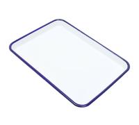 IMIKEYA Vintage White Enamel Baking Tray for Oven, Washable and Sturdy Square Pan for Baking Pancakes, Pies, and Roasting with Simple and Clean Style Kitchen Accessory