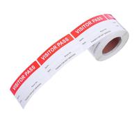 IMIKEYA Visitor Pass Stickers Smudge-Resistant Writable Surface 300pcs Red Strong Adhesive Backing Paper Visitor Name Tags Identification High-Traffic Areas