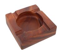 IMIKEYA Walnut Wood Ashtray Large Slot Engraved Smoking Ashtray for Home Office Tea Room Restaurant Use Retro Solid Wood Cigarette Ash Holder