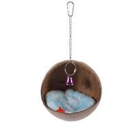 IMIKEYA Warm Coconut Shell Parrot Accessory Bird Bed with Bell and Cushion, Wear-resistant Hanging Nest Provides A Safe Hideaway and Warm Shelter for Birds at Home Or Tree Random Color