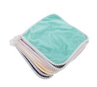 IMIKEYA Washcloths Face Cleansing Wipes for Newborn Soft Absorbent Flannel Hand Towels with Hanging Loop 8Pcs Square Small Towels for Bathroom and Kitchen Use