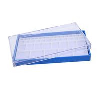 IMIKEYA Watch Part Storage Box, Blue Plastic Tray with Lid and Compartments | Watch Organiser for Screws, Pins and Tools, Subdivided Sections, Dust Shield, Portable Craft Desk Storage for Hobbyists