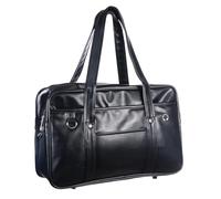 IMIKEYA Waterproof PU Japanese Crossbody Briefcase Black with Spacious Interior for School and Work Use