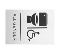 IMIKEYA Wheelchair Disabled Restroom Sign for Toilet, Aluminium Alloy Material Silver Finish, Easy to Install and Sturdy, Suitable for Public Toilet Door, Unisex Accessibility Sign