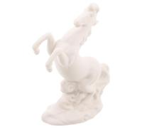 IMIKEYA White Ceramic Horse Statue for Modern Home Decor and Desk Decorations, Compact Style Horse Figurine Attract Wealth Figurine and Garden Sculpture Effect Ornament