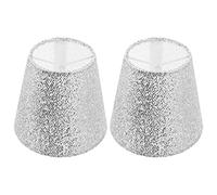 IMIKEYA White Desk Glitter Lamp Shade Chandelier Shades: 2Pcs Sequins Clip On Lamp Shade Sparkly Hollow- Out Fabric Pendant Light Shade Cover for Table Floor Wall Lamps Ceiling Lamp Replacement Desk