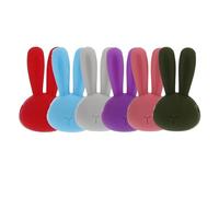 IMIKEYA Wine Markers Easy to Carry Silicone Reusable 6pcs Rabbit Shaped Decorative Cartoon Cup Markers with Wear-resistant Material for Party Scenes Home Bar Use