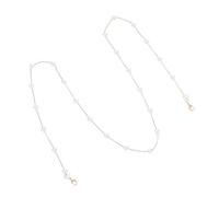 IMIKEYA Wireless Earphone Chain Pearl Necklace with Anti-Lost Eyeglass Strap, Gold Heart Beaded Eyewear Retainer for Wireless Earbuds and Glasses