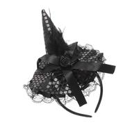 IMIKEYA Witch Headband for Halloween Parties Lace Decorated Cosplay Prop Fun Witch Costume Accessory for Adults Eye Catching Halloween Theme Headwear for Costume Dress Up Events
