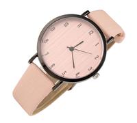 IMIKEYA Women Quartz Wrist Watch with Pink Leather Strap, Small Wood Grain Dial, Simple Stylish Watch for Women’S Casual and Business Wear, Easy Reading Female Wristwatch Decor