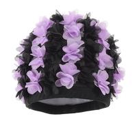 IMIKEYA Women's Floral Swim Cap Retro Style Stretchable Fabric Bathing Hat with Flower Design for Long Hair Swimming and Water Sports