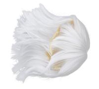 IMIKEYA Women's Short Straight Synthetic Wig Bangs White for Cosplay Props Photo Shoots and Party Dress-up Accessory