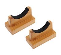 IMIKEYA Wood Baseball Bat Holder Stand 1 Pair Solid Bamboo Wooden Baseball Bat Display Rack for Home and Sports Equipment Storage
