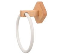 IMIKEYA Wooden Bathroom Towel Ring Holder in Beige Space Saving Hand Towel Organizer with Simple Structure Classic Style for Bathroom and Kitchen