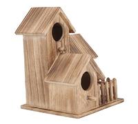 IMIKEYA Wooden Bird House Villa Parakeet Nesting Cottage Decorative Garden Hummingbird Feeder Free Standing Bird Nesting House