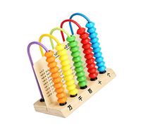 IMIKEYA Wooden Educational Abacus for Math Learning Tool Safe Wooden Beads Color Recognition Counting Skills Development for Parent Interaction