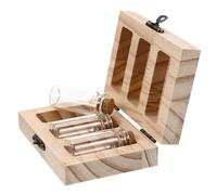 IMIKEYA Wooden Hair and Teeth Storage Box with 3 Glass Bottles, Umbilical Cord Keepsake Container for Lanugo and Fetal Hair Preservation at Home