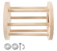 IMIKEYA Wooden Hamster Feeder with Cage Mount Container and Fixator, Khaki Synthetic Material Rabbit Hay Rack to Develop Slow Food Habit and Prevent Rabbits from Overeating in Cage