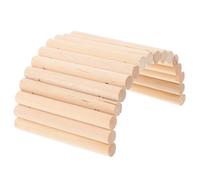 IMIKEYA Wooden Hamster Ladder for Cage with Bite-resistant Brown Wood, Developing Balance and Coordination, Small Pet Entertainment Supply for Hamsters and Hedgehogs in Cage