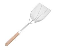 IMIKEYA Wooden-Handled Fried Spoon French Fries Skimmer Scoop Deep Fryer Scoop Potato Food Service Strainer with Handle Fryer Oil Filter Silver Stainless Steel