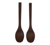 IMIKEYA Wooden Honey Stirring Spoon and Small Soup Spoon Set 17cm Wenge Wood Reusable Kitchen Dessert and for Cooking and Serving 2 Pieces