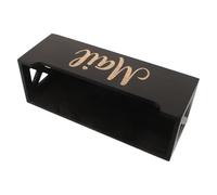IMIKEYA Wooden Mail Organizer Wall Mount with Decorative Design Black Desktop Mail Holder for Office and Entryway for Letters Bills and Notes
