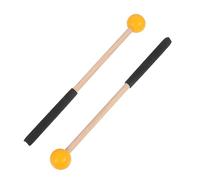 IMIKEYA Wooden Marimba Mallets with Rubber Heads, Yellow Percussion Drumsticks for Xylophone and Marimba, Pair of Handled Orff Instrument Sticks for Adults and Children