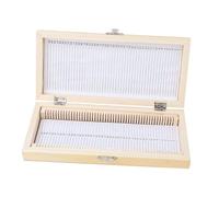 IMIKEYA Wooden Microscope Slide Storage Box with Slots and Content Holds Standard Slides Securely Natural Premium Wood Easy to Clean and Transport for Laboratory and School Use