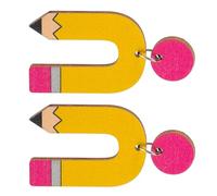IMIKEYA Wooden Pencil Earrings for Teachers Unique Thank You Beaded Drop Earrings for Women Thanksgiving
