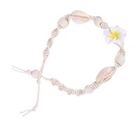 IMIKEYA Yellow Clay Flower Anklet Hawaiian Beach Style Decorative Anklets for Women with Extended Weaving Chain, Healthy and Secure Accessory for Daily Jewelry and Yoga Class