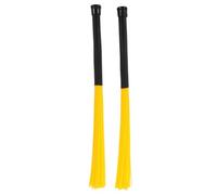 IMIKEYA Yellow Nylon Jazz Drum Brushes for Drum Kits with Wave Shaped Bristles and Bundle Stick Structure for Personal Practice Sessions and Professional Performances Enhancing Musical