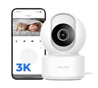 IMILAB C22 3K Security Indoor Camera - 360° View Home Camera with Color Night Vision for Baby/Pet Monitor, Plug-in 2.4Ghz WiFi 6 Inside Camera, 2-Way Audio, AI Detection, Local/Cloud Storage(White)