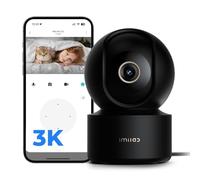 IMILAB C22 3K Security Indoor Camera - 360° View Home Camera with Color Night Vision for Baby/Pet Monitor, Plug-in 2.4Ghz WiFi 6 Inside Camera, 2-Way Audio, AI Detection, Local/Cloud Storage(Black)