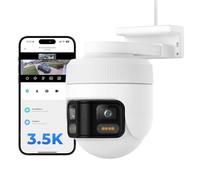 IMILAB EC6 Panorama 3.5K WiFi Plug-in Spotlight Camera: 180° Utra Widely View w/344° Rotatable Dual-Lens Security Camera Outdoor, 6MP Clarity Surveillance Cam, Motion Detection, Color Night Vision