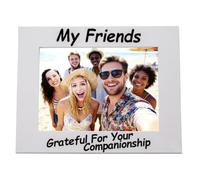 IMIMHOME 5x7 photo frame, white Picture frames, with greeting message, perfect for gift giving and preserving precious moments (Photo frame Friend)