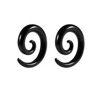 IMINI 2PCS Spiral Snail Ear Tapers Plugs Tunnels - Stainless Steel Gold/Black Plated Expander Hanger Gauges Earrings for Stretched Ears, Body Piercing Jewellery for Women & Men (Black, 6g(4mm))