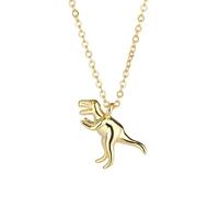 IMINI Cute Dinosaur Pendant Necklaces for Women Teen Girls Plant Eater Brontosaurus T-Rex Animals Charm Drop Silver Plated Chain Link Choker Necklace Minimalist Jewelry Gifts (T-Rex)