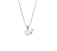 IMINI Cute Whale Moonstone Pendant Necklace for Women Girls 925 Sterling Silver Delicate Sea Creatures Fish Adjustable Chain Choker Necklace Christmas Jewelry Birthday